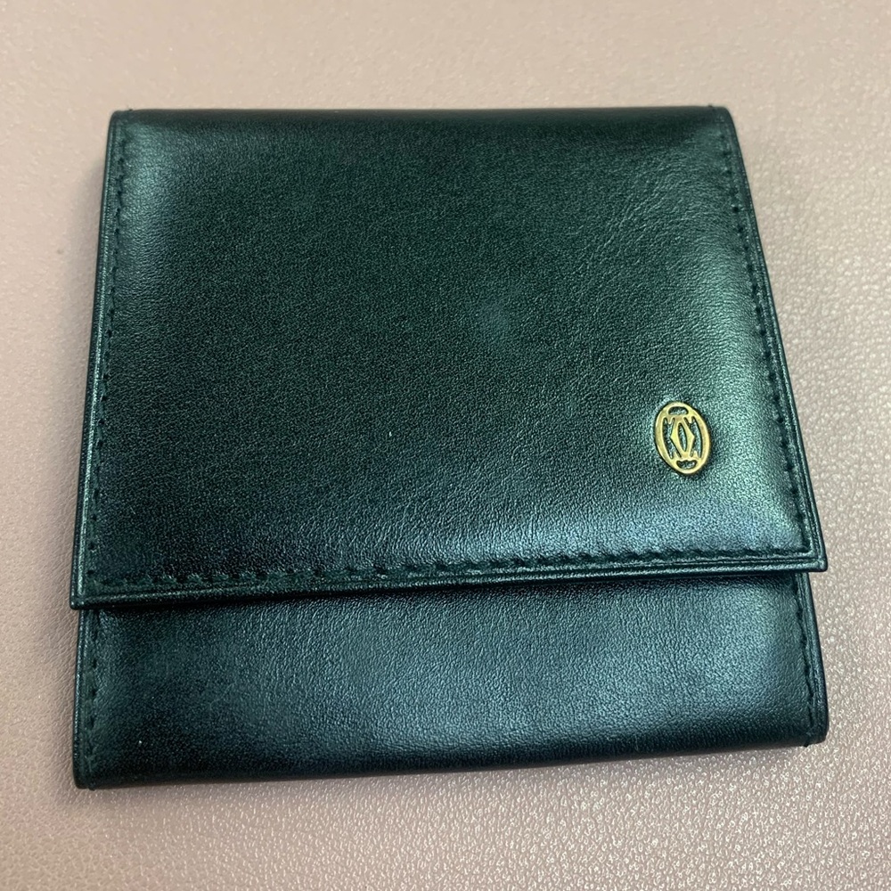 CARTIER Paris Black Leather small Coin Purse/ Wallet- Excellent Condition